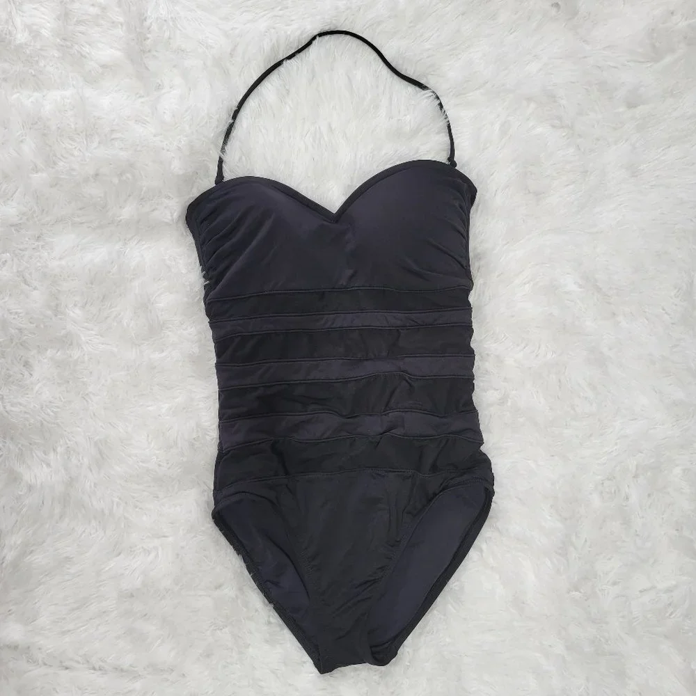 La Blanca Black Halter One Piece Swimsuit - Size 4